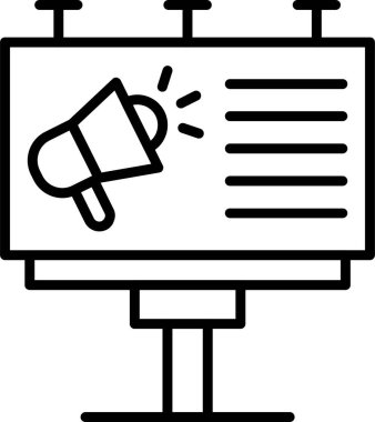 Billboard modern simgesi, vektör illüstrasyonu 