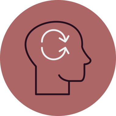 Beyin Bilinci simgesi, vektör illüstrasyonu  