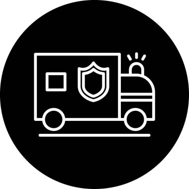 Polis Van simgesi vektör illüstrasyonu