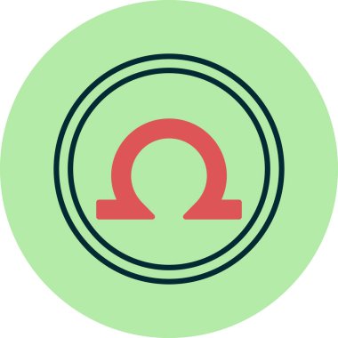 Omega. Web simgesi basit illüstrasyon