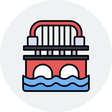 Su ve Köprü. basit tasarım vektörü