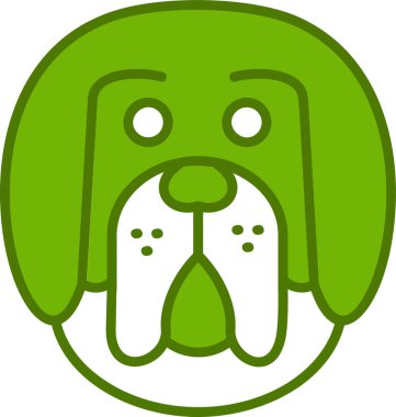 Tibetli Mastiff köpek kafası ikon vektör çizimi 