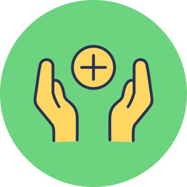 Tedavi. Web simgesi basit illüstrasyon