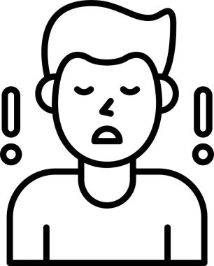 Endişe. Web simgesi basit illüstrasyon