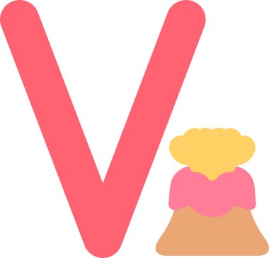 Küçük V harfi vektör illüstrasyonu 