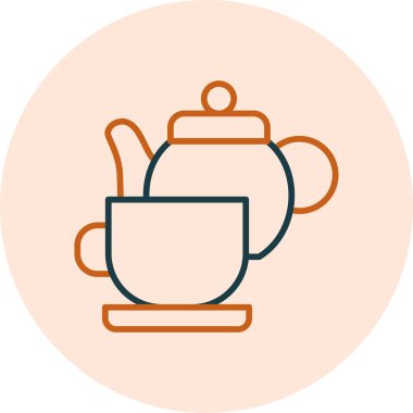 Çay takımı. Web simgesi basit illüstrasyon 