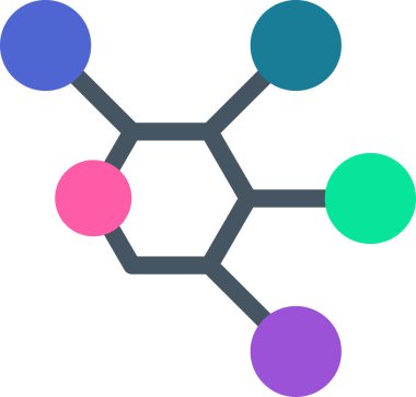 Molekül web simgesi vektör illüstrasyonu