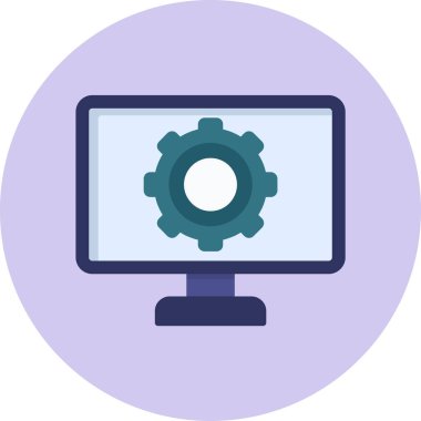 düz ayar simgesi, vektör illüstrasyonu