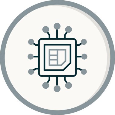 CPU icon, vector illustration simple design