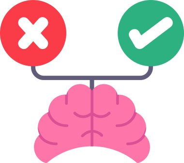 Karar verme ikonu. vektör illüstrasyonu