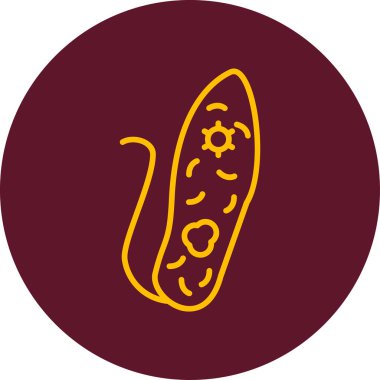 Euglenid bakteri simgesi, vektör çizimi basit tasarım