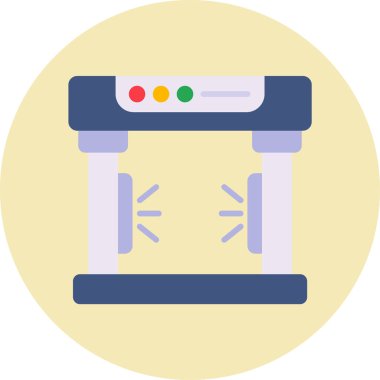 Metal dedektörü web simgesi, basit vektör illüstrasyonu