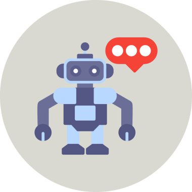 Chatbot, robot simgesi, vektör illüstrasyonu
