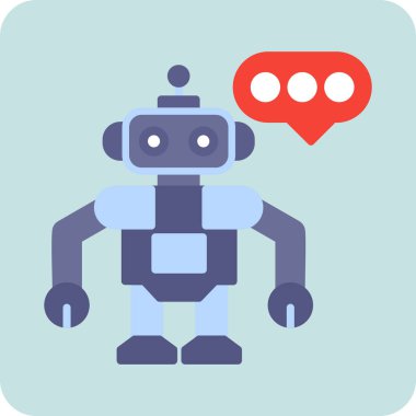 Chatbot, robot simgesi, vektör illüstrasyonu