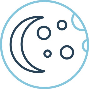 Yıldızlı ay simgesi ve bulutlu vektör çizimi