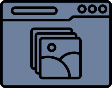 Galeri modern simgesinin vektör illüstrasyonu