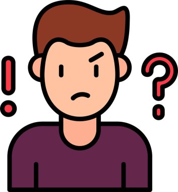 Şüphe web simgesi vektör illüstrasyonu