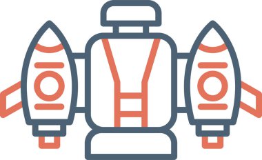 Jet pack simgesi, vektör illüstrasyonu