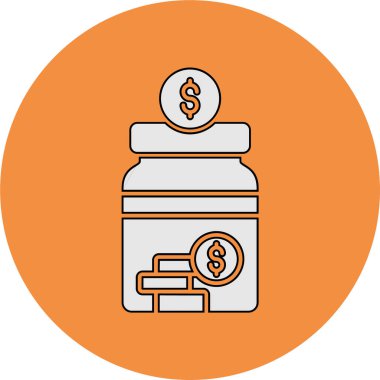 Cam kavanoz simgesi, vektör illüstrasyonu basit tasarım