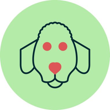 Fino köpeği baş simgesi vektör illüstrasyonu