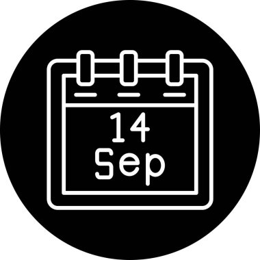 Eylül takvim simgesi. vektör illüstrasyonu