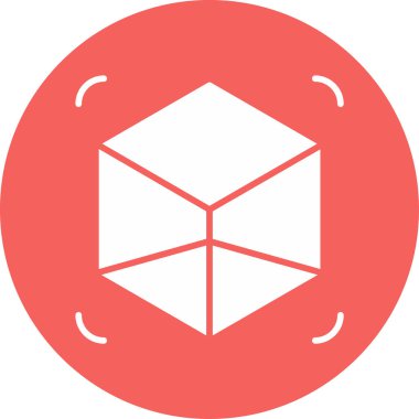 Küp. Web simgesi basit illüstrasyon