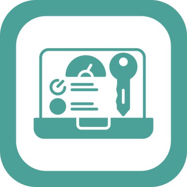 Vektör formunda anahtar performans göstergelerini temsil eden soyut basit simge.