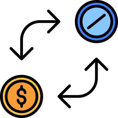 para birimi değişim simgesi ana hat biçiminde