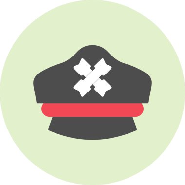 Kaptan şapka çizgisi simgesi, vektör illüstrasyonu 