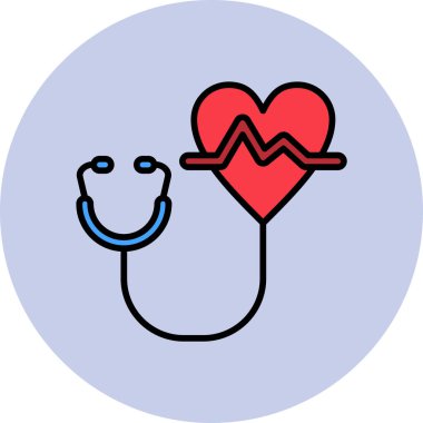 Kardiyoloji. Web simgesi basit illüstrasyon