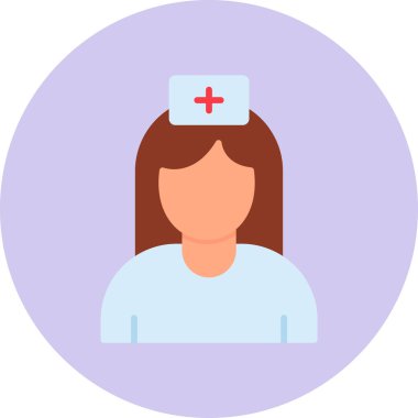 Hemşire hanım. Web simgesi basit illüstrasyon