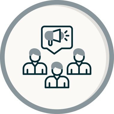 Halkla İlişkiler web simgesi, basit vektör illüstrasyonu