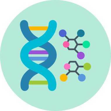 DNA simgesi. Web için DNA vektör simgelerinin basit çizimi 