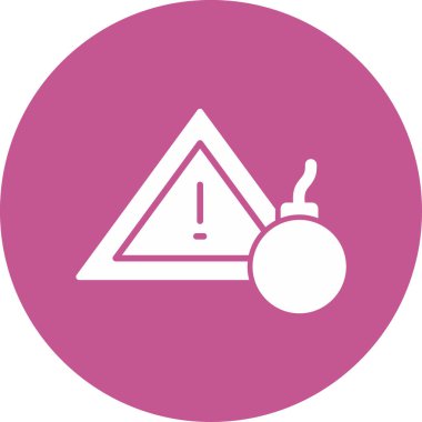 Tehdit işareti simgesi, vektör illüstrasyonu basit tasarım