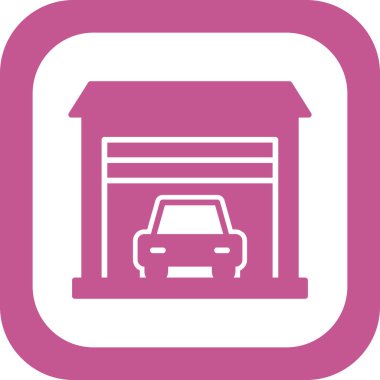 Garaj. Web simgesi basit illüstrasyon