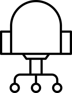 Koltuk ikonu vektörü. ince çizgi işareti