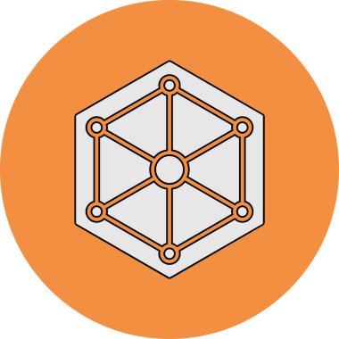 Altıgen simgesi, vektör illüstrasyonu