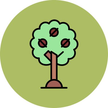 Ceviz ağacı ekolojisi ana hatlı ortamda simge