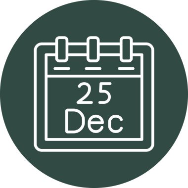 Aralık takvim simgesi tasarımı, web illüstrasyonu