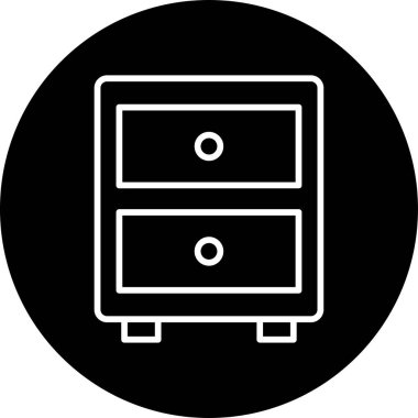 Dosya dolabı. Web simgesi basit illüstrasyon