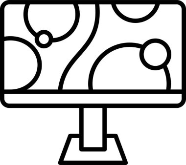 Bilgisayar monitörü simgesi. Beyaz arkaplanda izole edilmiş web tasarımı için ana bilgisayar izleme vektör simgesi