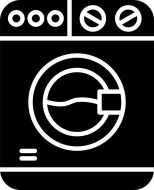 Çamaşır makinesi. Web simgesi basit illüstrasyon 