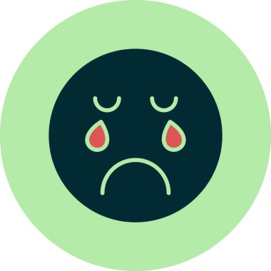Ağlayan emoji. Web simgesi basit illüstrasyon