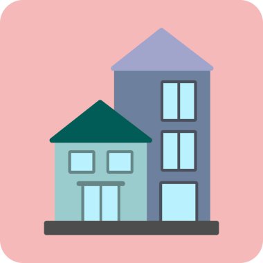 evler web simgesi basit illüstrasyon  