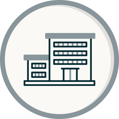 Ofis binası Web simgesi basit illüstrasyon
