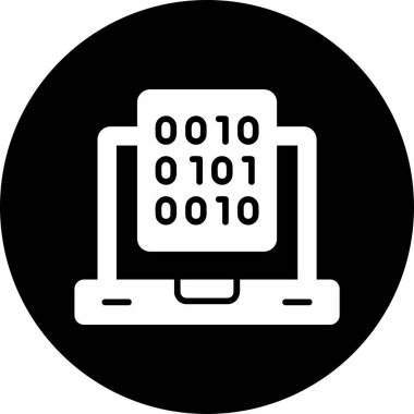 İkili veri simgesinin düz basit soyut vektör çizimi