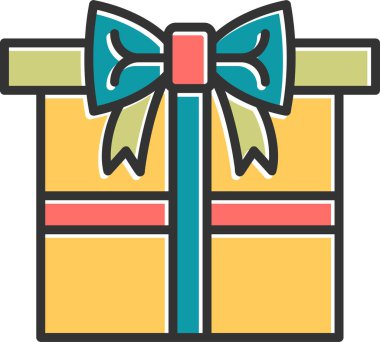 Kurdele yay vektör illüstrasyonuyla hediye