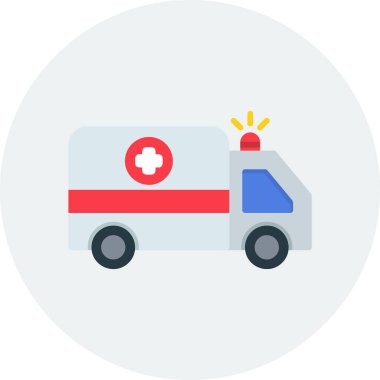 ambulans düz simgesi, vektör illüstrasyonu