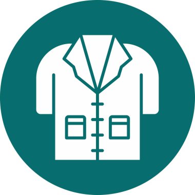 Laboratuvar Önlüğü kıyafet ikonu vektör illüstrasyonuName 