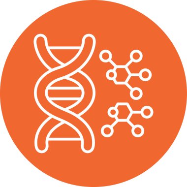 DNA simgesi. Web için DNA vektör simgelerinin basit çizimi 